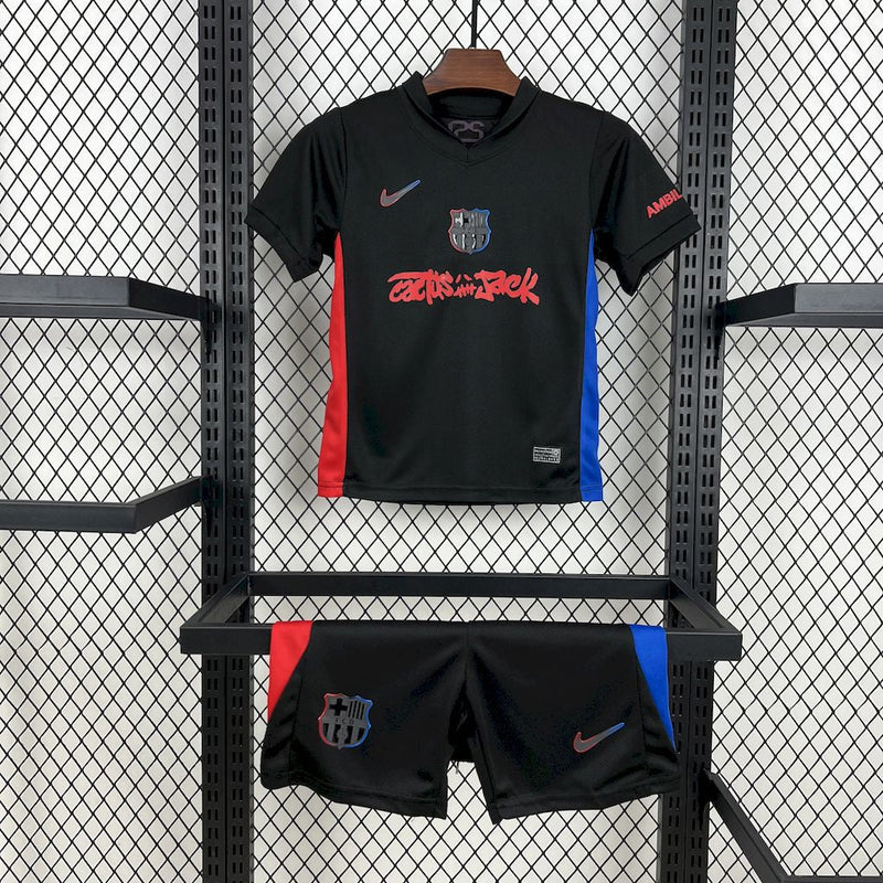 Kit Infantil Barcelona Away Edição Travis Scott 24/25